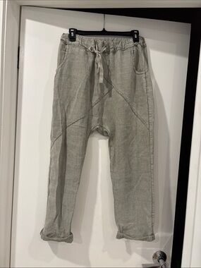 Women's Light green Drawstring Jogger Italian Pants